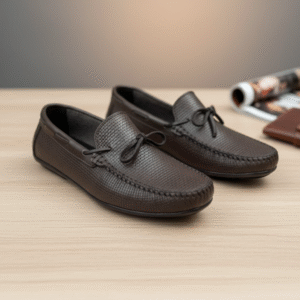Mocassin de Conduite – Cuir Texturé Marron Foncé