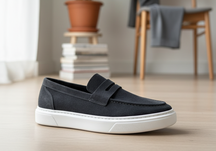 Mocassin Noir / Gris Confort