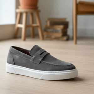 Le Mocassin Hybride "Urban" – Daim Gris Souris