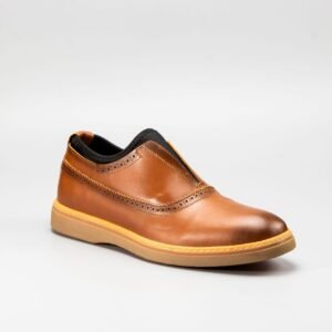 Richelieu Hybride "Gold" – Cuir Patiné & Enfilage Facile